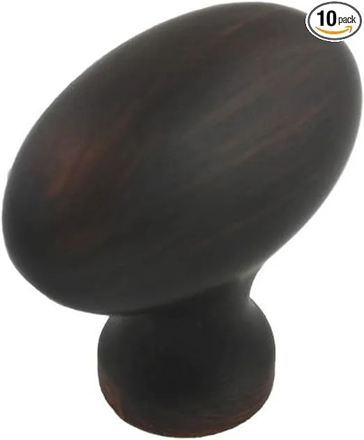 Cosmas 6022ORB Oil Rubbed Bronze Oval Oblong Cabinet Knob - 10 Pack