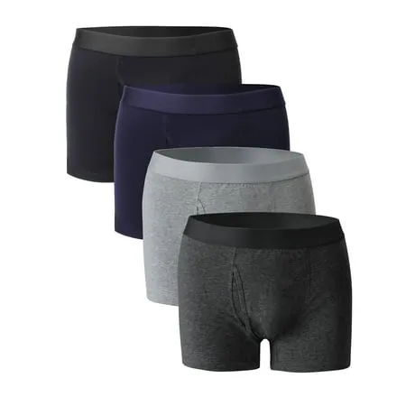 Molasus Mens Boxer Briefs Soft Cotton Open Fly Tagless Underwear