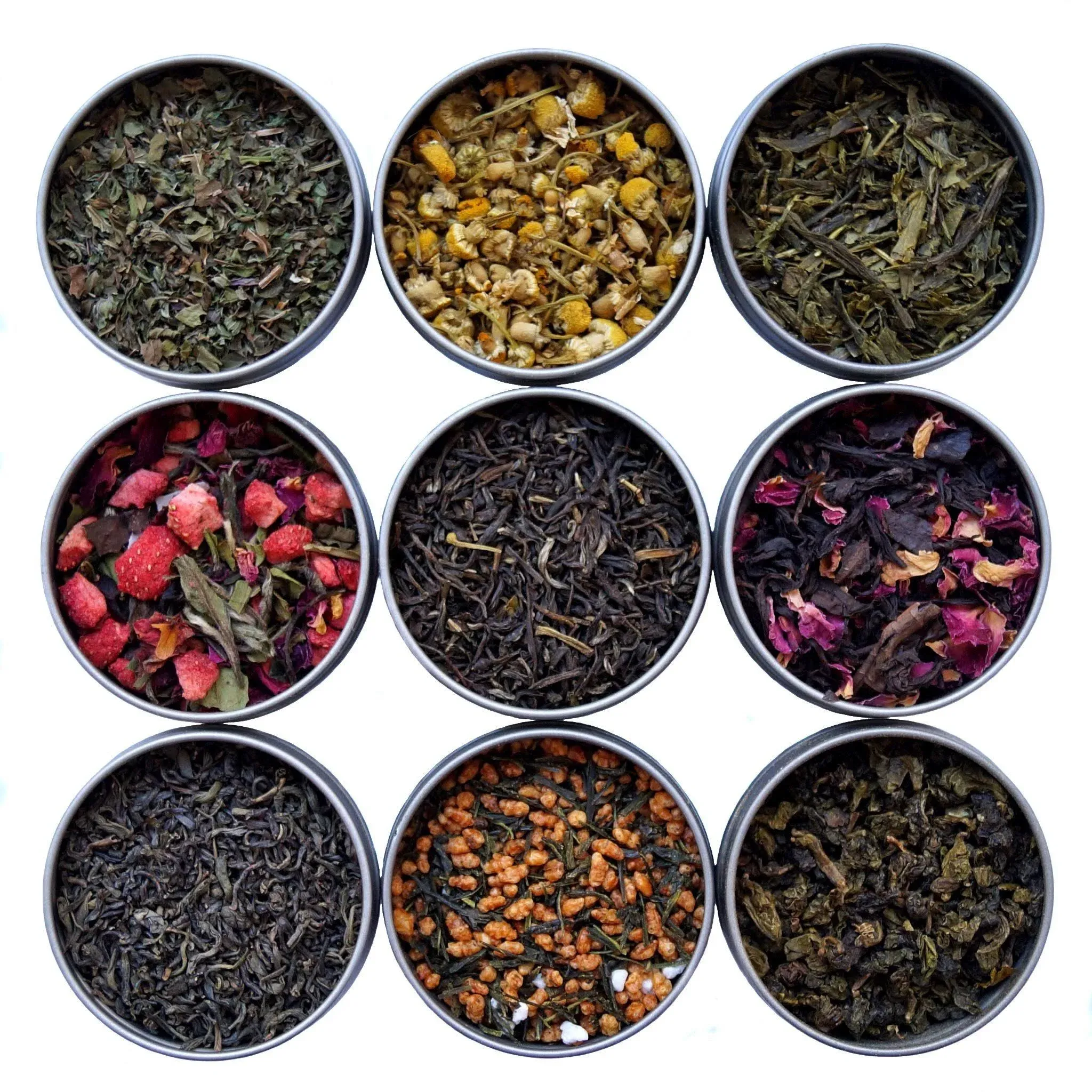 Heavenly Tea Leaves Organic Loose Leaf Herbal Tea Sampler, 9 Naturally Caffeine-Free Tisanes (Approx. 90 Cups) - Great as Hot or Iced Tea, Variety Pack, Organic, Kosher, Health & Immune Support