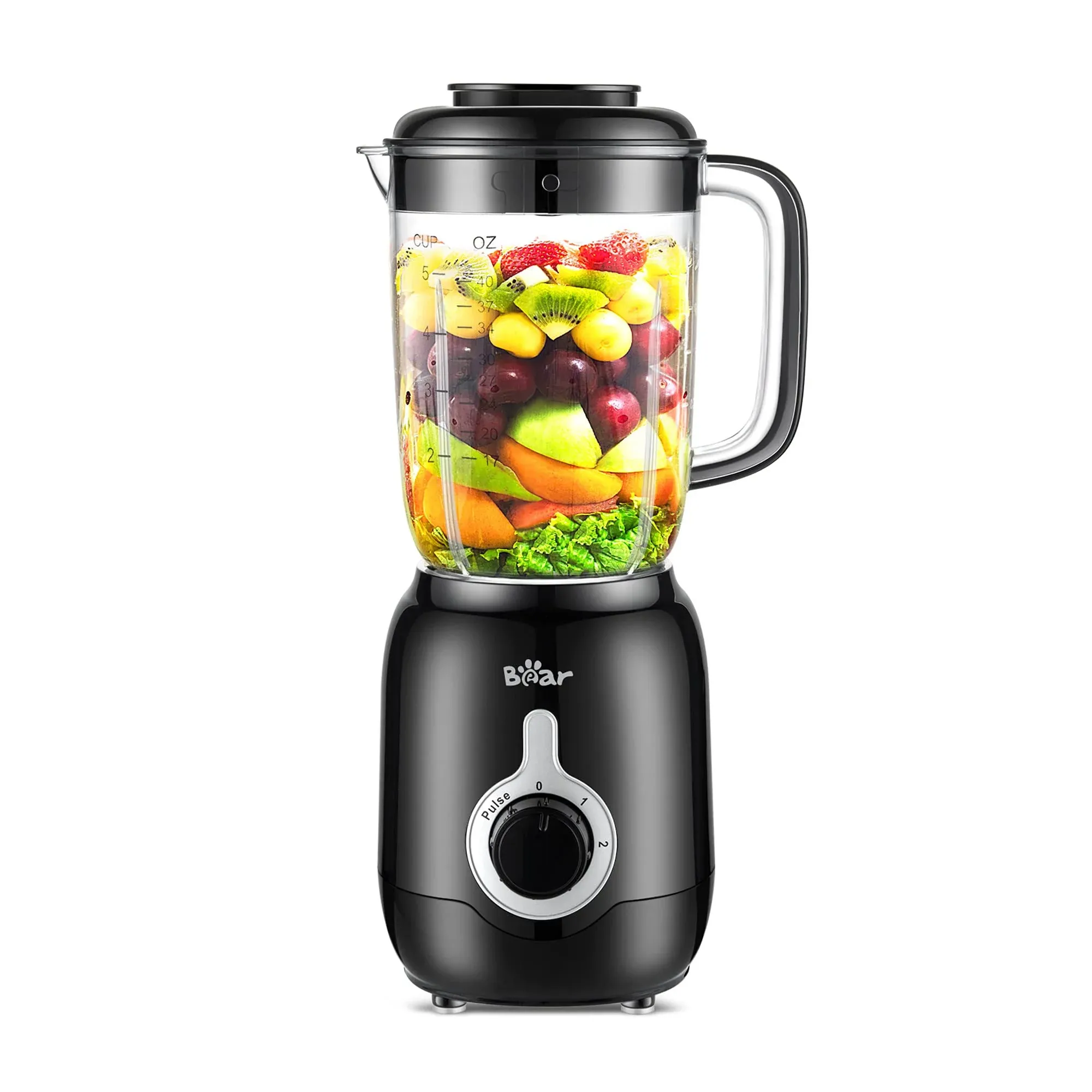 Bear 700W 3 Speed Self-Cleaning Countertop Blender with 40oz Blender Cup for Shakes and Smoothies