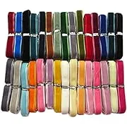 Chenkou Craft 20 Yards 5/8&#034; 15mm Velvet Ribbon Lots Bulk (Multicolored, 5/8&#034;(15m