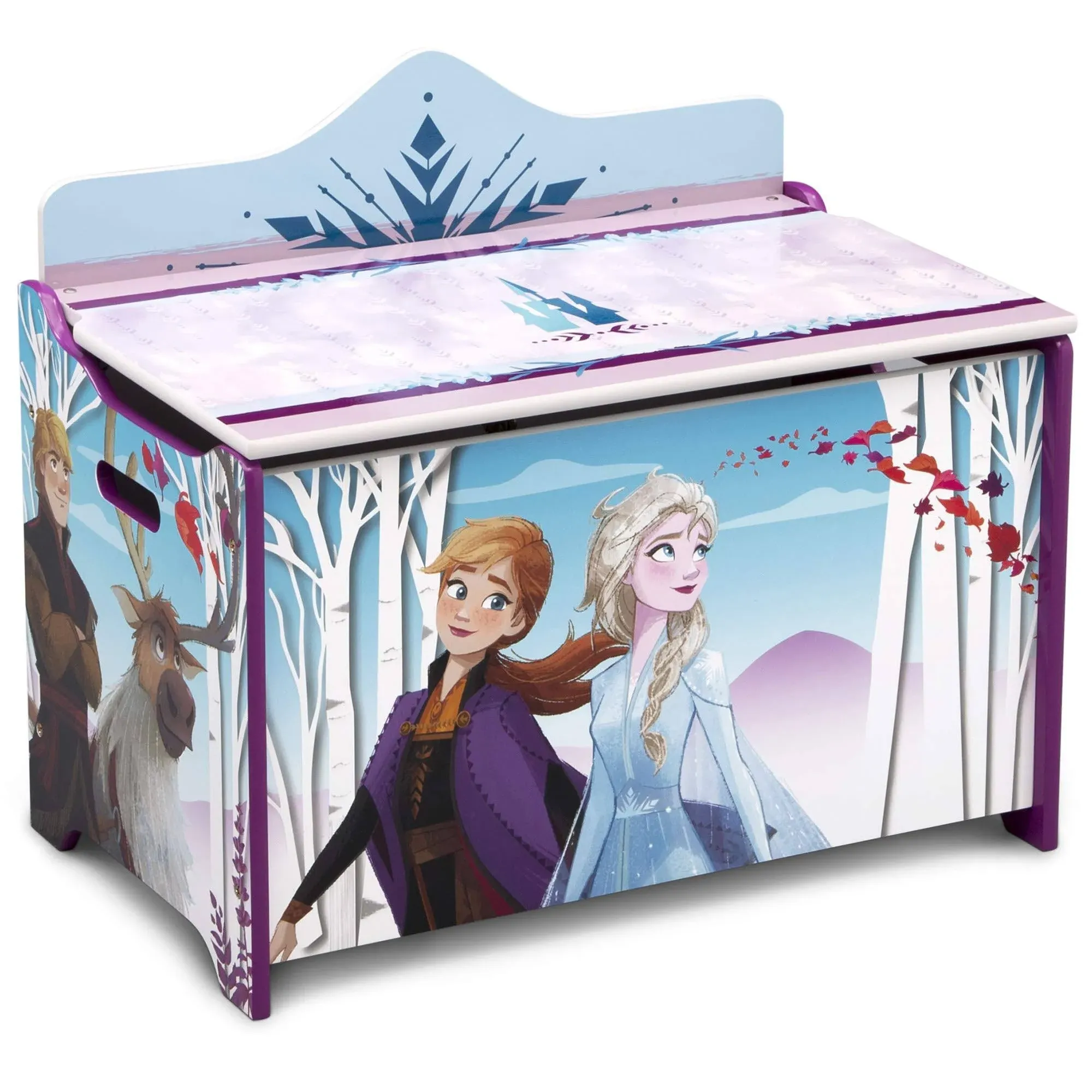 Delta Children Frozen II Engineered Wood Deluxe Toy Box in Multi-Color