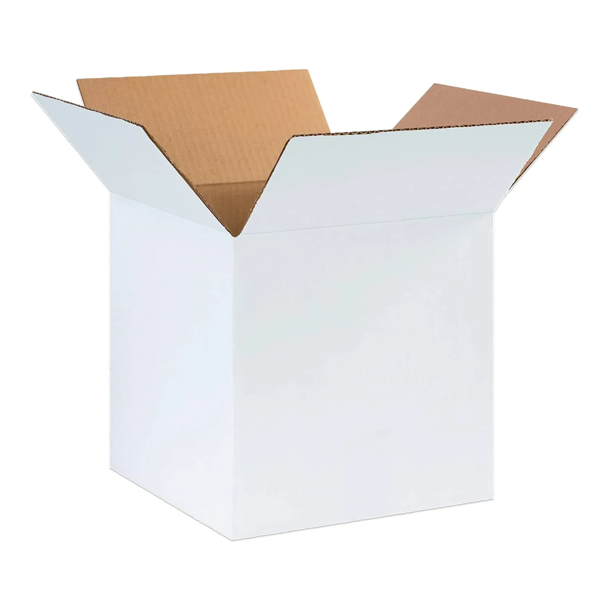 10 x 10 x 10" White Corrugated Boxes