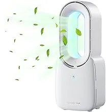 Let'me Masa Fanı, Taşınabilir Bladeless Fan 11.8 inç Küçük Kişisel Soğutma Fanı, 5 Renk Dokunmatik Kontrol LED Işık, Ev, Ofis, Yatak Odası için Sessiz Masa Fanı