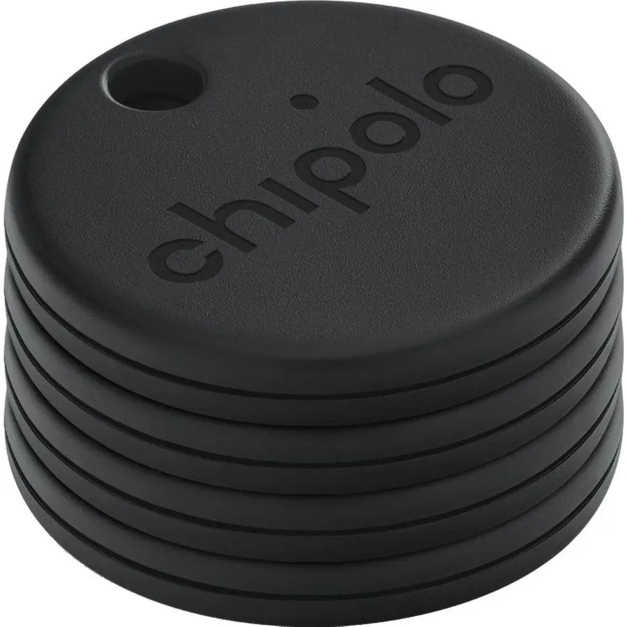 Chipolo One Spot 4 Pack Finder Bluetooth Tracker Works with The Apple Find My App Only for iOS Almost Black