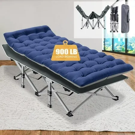 Docred Camping Cot Folding Camping Bed for Adults Heavy Duty Collapsible Sleeping Bed Travel Military Portable Cots Bed with Carry Bag & 2-Sided Mattress for Indoor & Outdoor Use