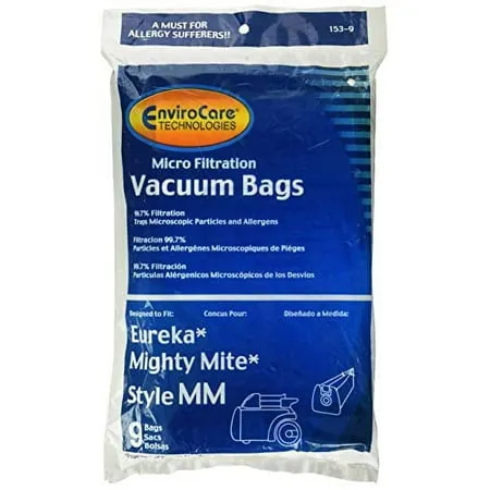 Envirocare 9 Micro Filtration Vacuum Bags for Eureka mm Mighty Mite 3670 and 3680 Canister