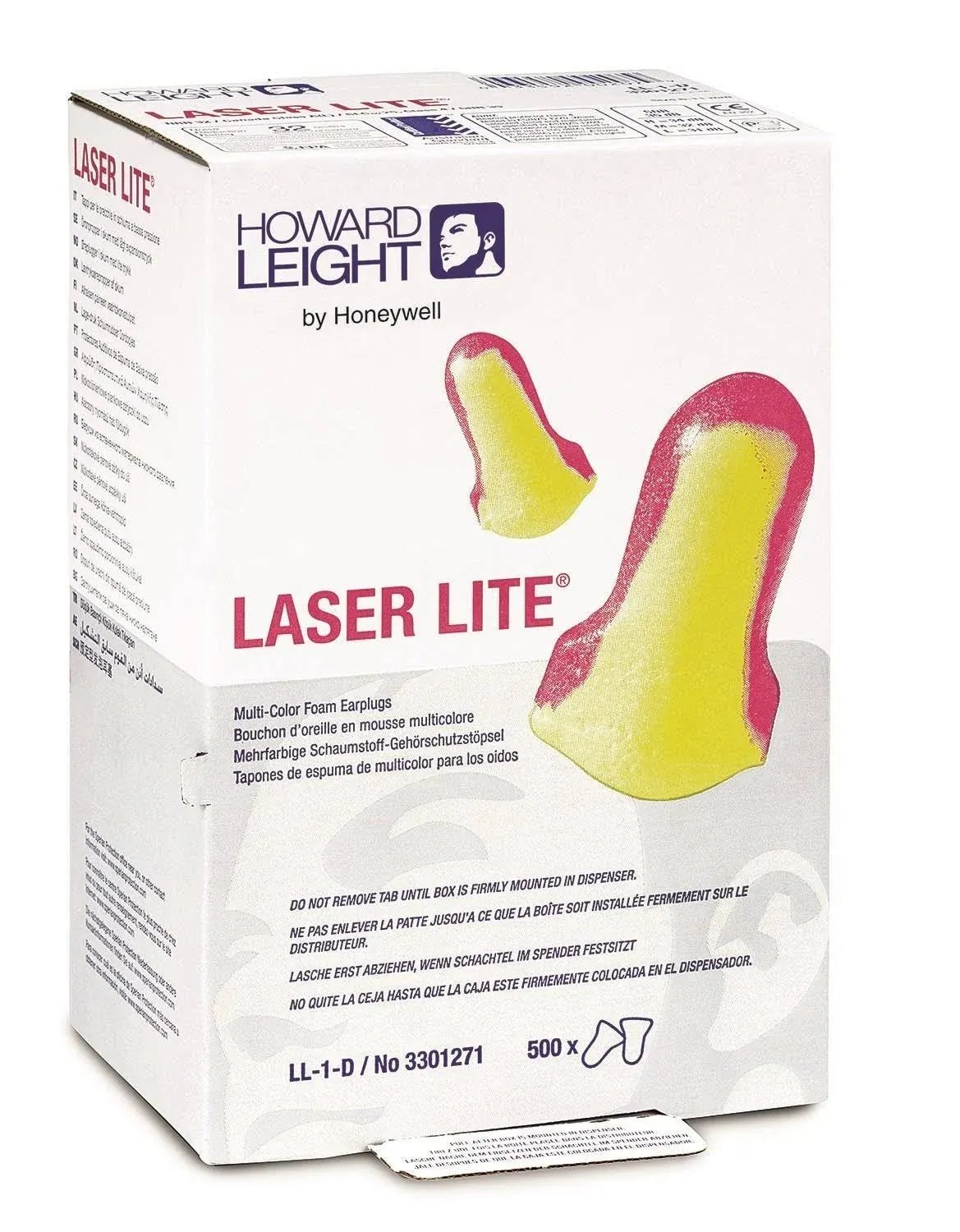 Ll-1 D Laser Lite Single-use Earplugs, Cordless, 32nrr, Ma/yw, Ls500, 500 Pairs