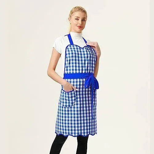 Gingham Cotton Kitchen Apron