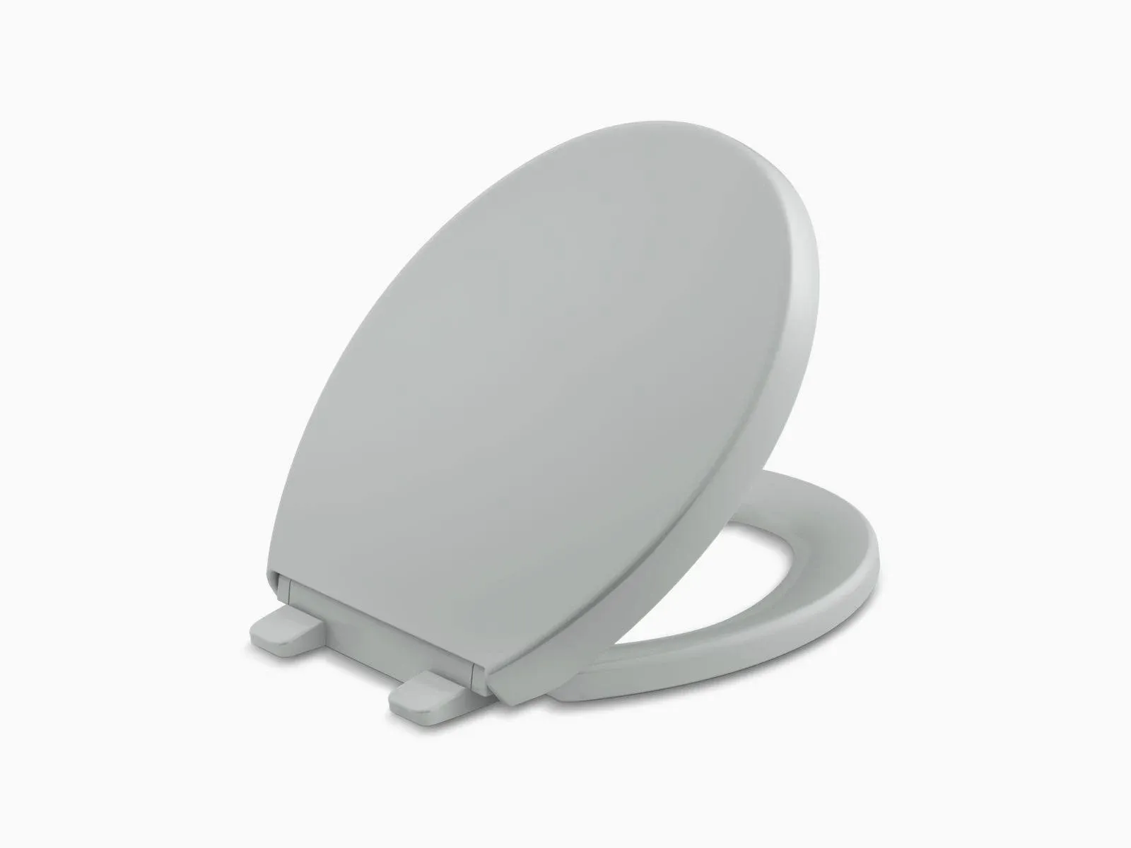 Kohler K-4009-95 Reveal Round Closed-Front Toilet Seat with Grip Tight Bumpers, Quiet-Close Seat, and Quick-Attach Hinges - Ice Grey