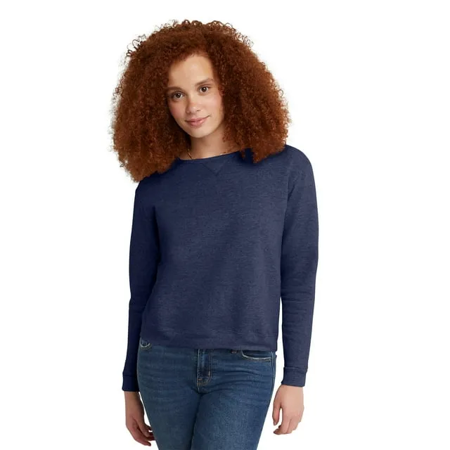 Hanes Women's Fleece Crew Neck Pullover Sweatshirt, Sizes S-XXL