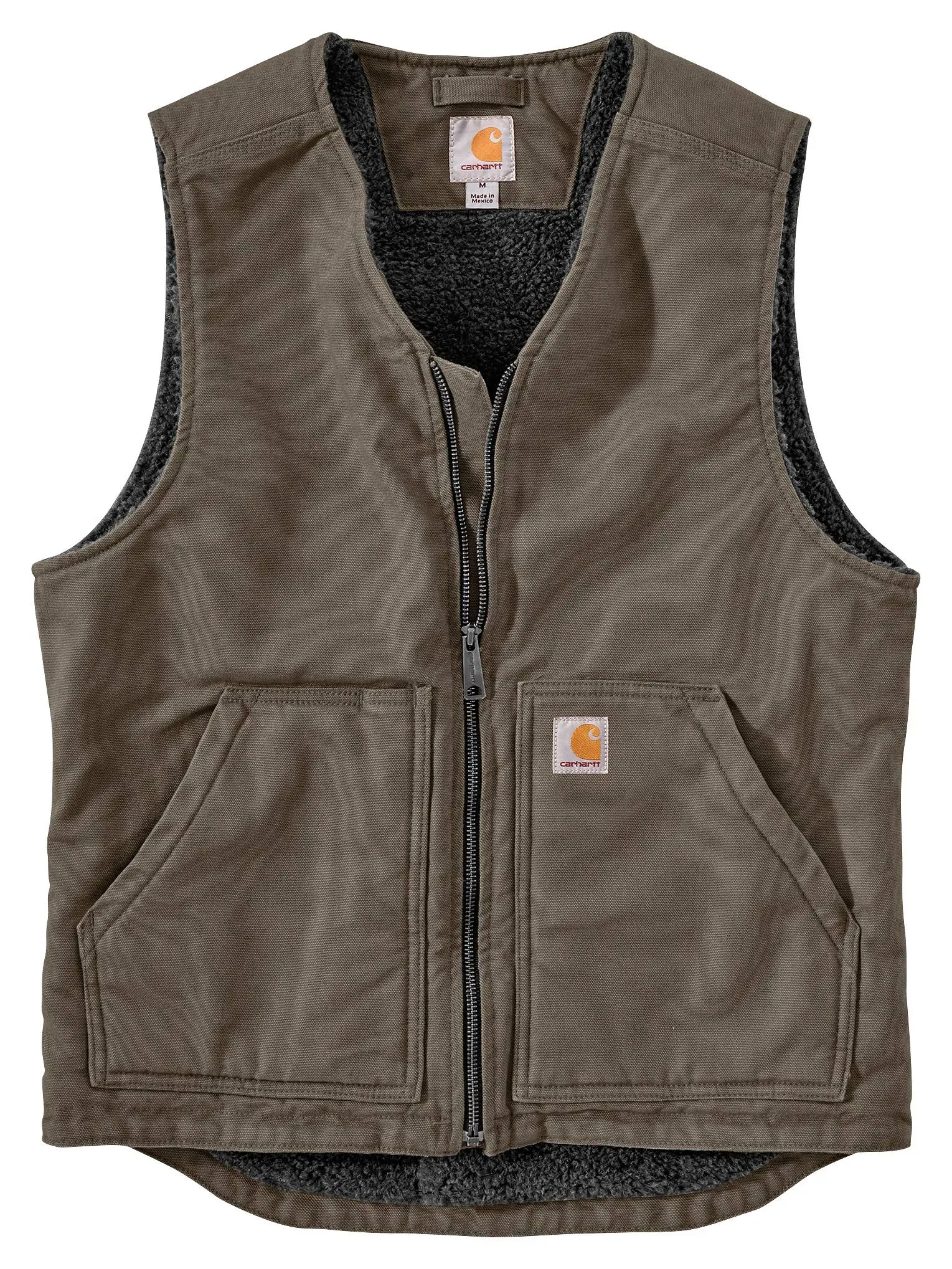 Carhartt Washed Duck Sherpa-Lined Vest, Men&s Driftwood