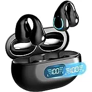 EUQQ Wireless Headphones Bluetooth Ear Clip Earphones, 30H Playtime Open Ear Clip Headphones with Mic, Mini Wireless Earbuds Bluetooth for Running Sport Gym, USB-C, Compatible with iPhone Android