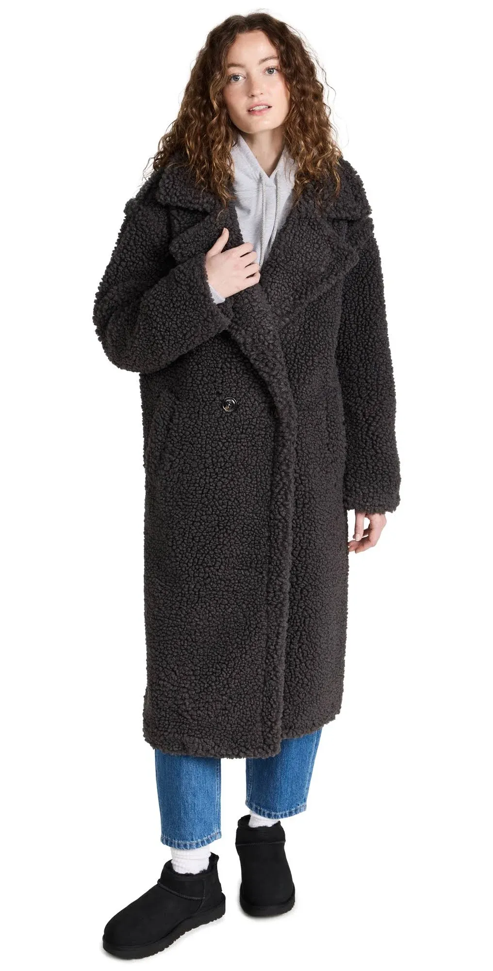 Ugg Gertrude Long Teddy Coat - Black