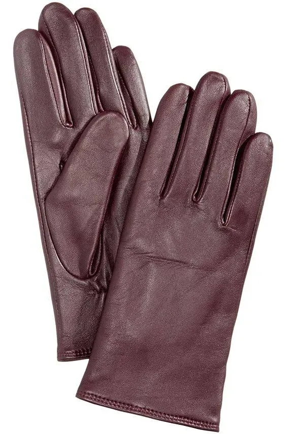 Charter Club Women’s Cashmere Lined Leather Tech Gloves – Black, Large