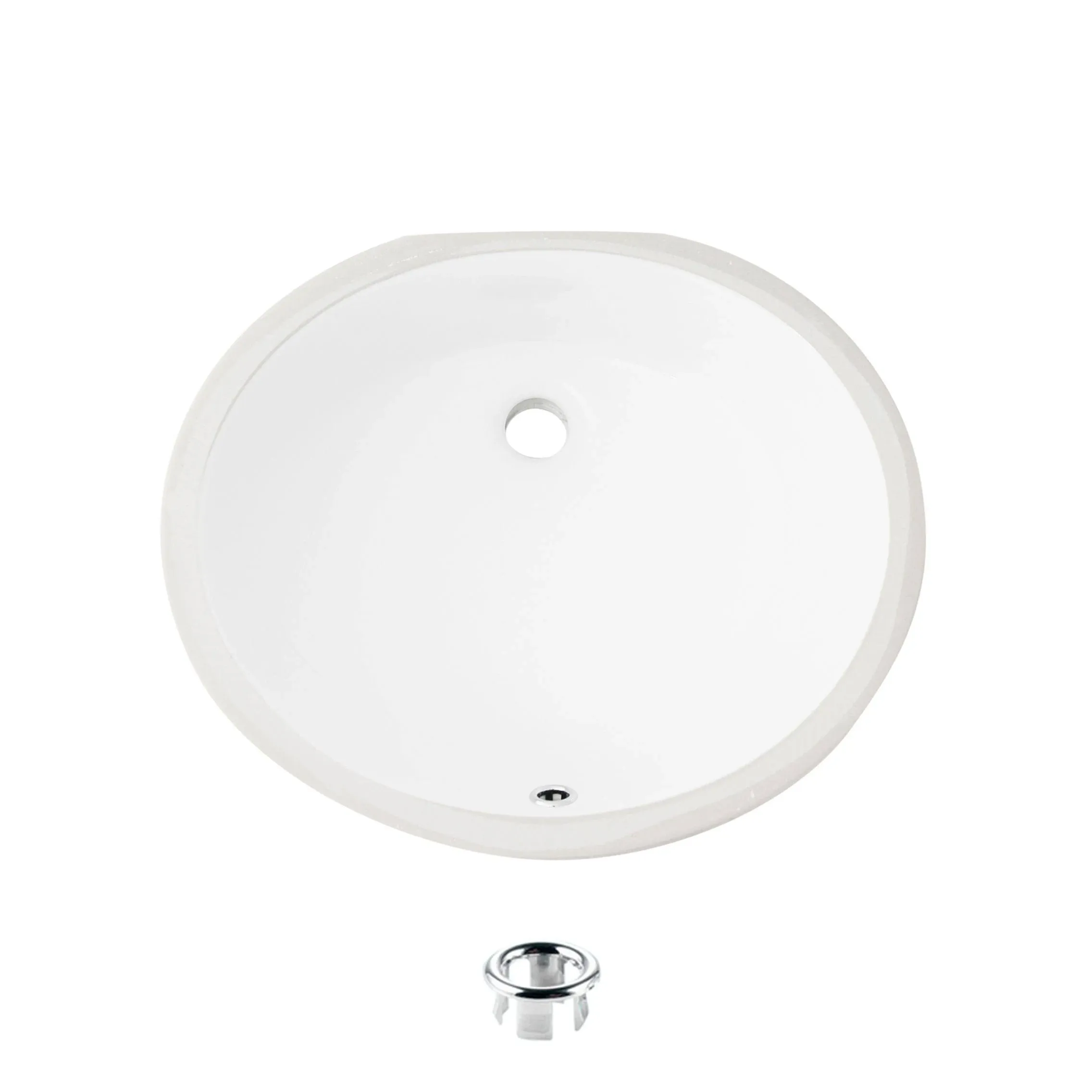 Stylish P-206 19-inch Oval Undermount Bathroom Sink with Overflow