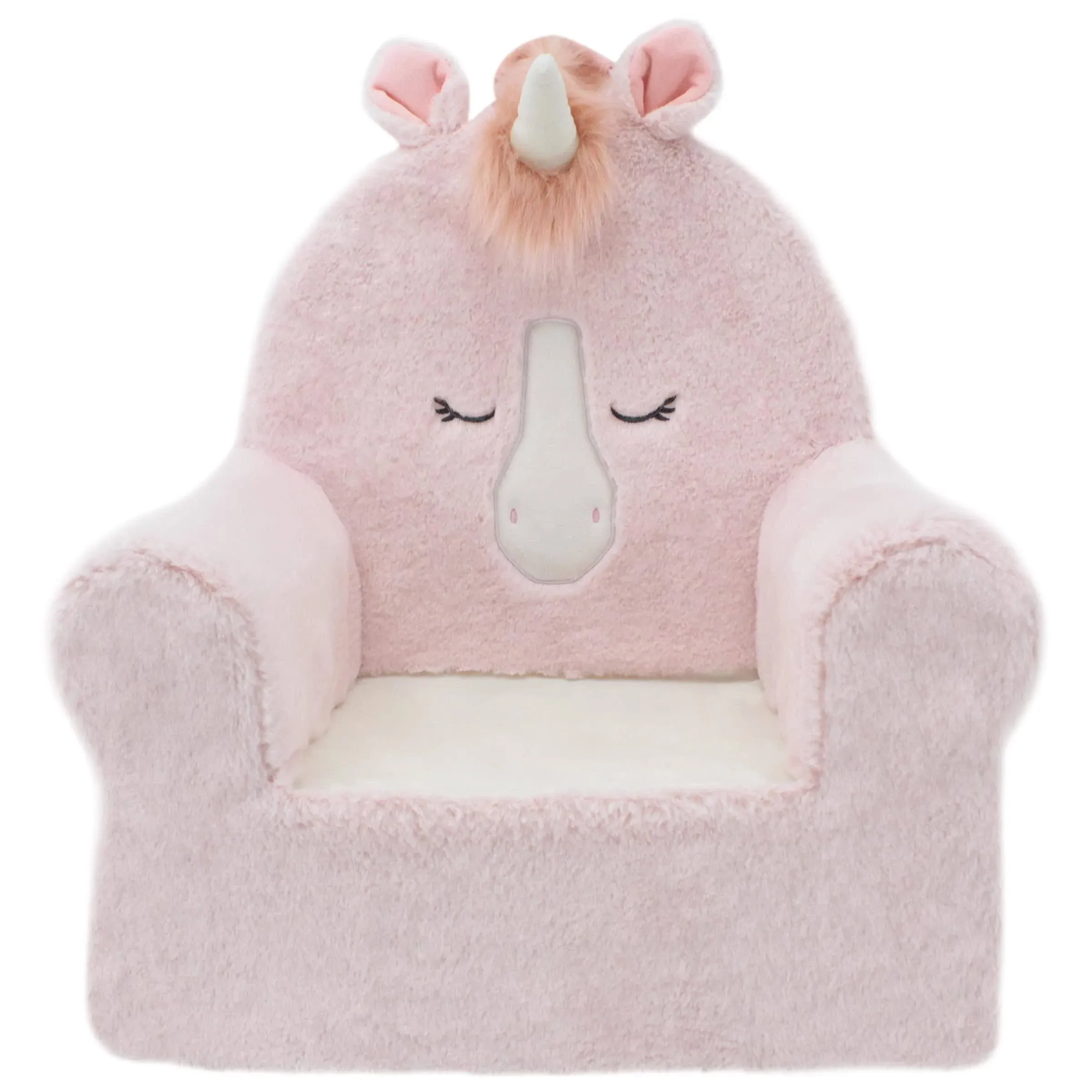 Soft Landing Animal Adventure Pink Unicorn, Sweet Seats, Compressed Premium Character Chair with Carrying Handle & Side Pockets