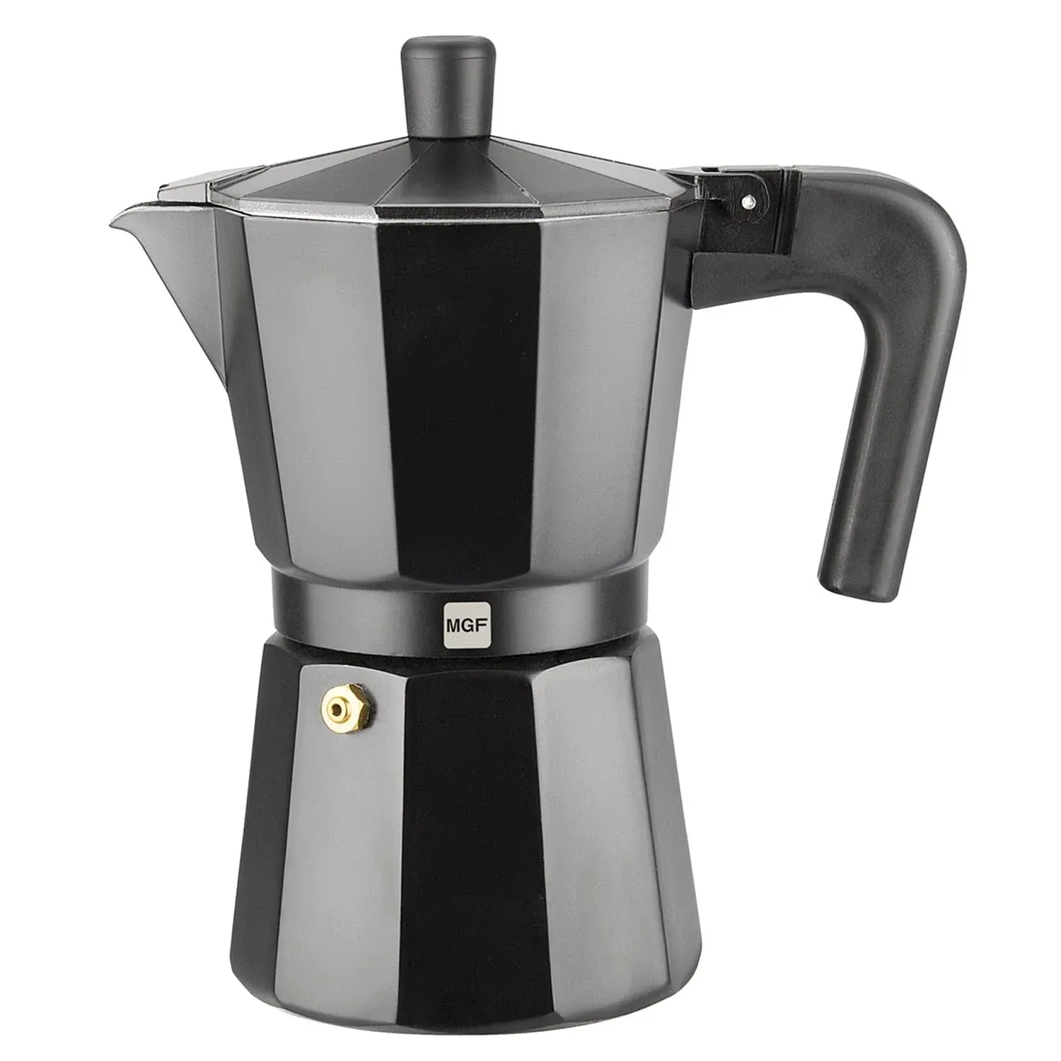 MAGEFESA ® Kenia Noir Stovetop Espresso Coffee Maker, 12 cups / 20 oz, make your own home italian coffee with this moka pot cuban cooffe, made in black enamelled aluminum, safe and easy to use, café