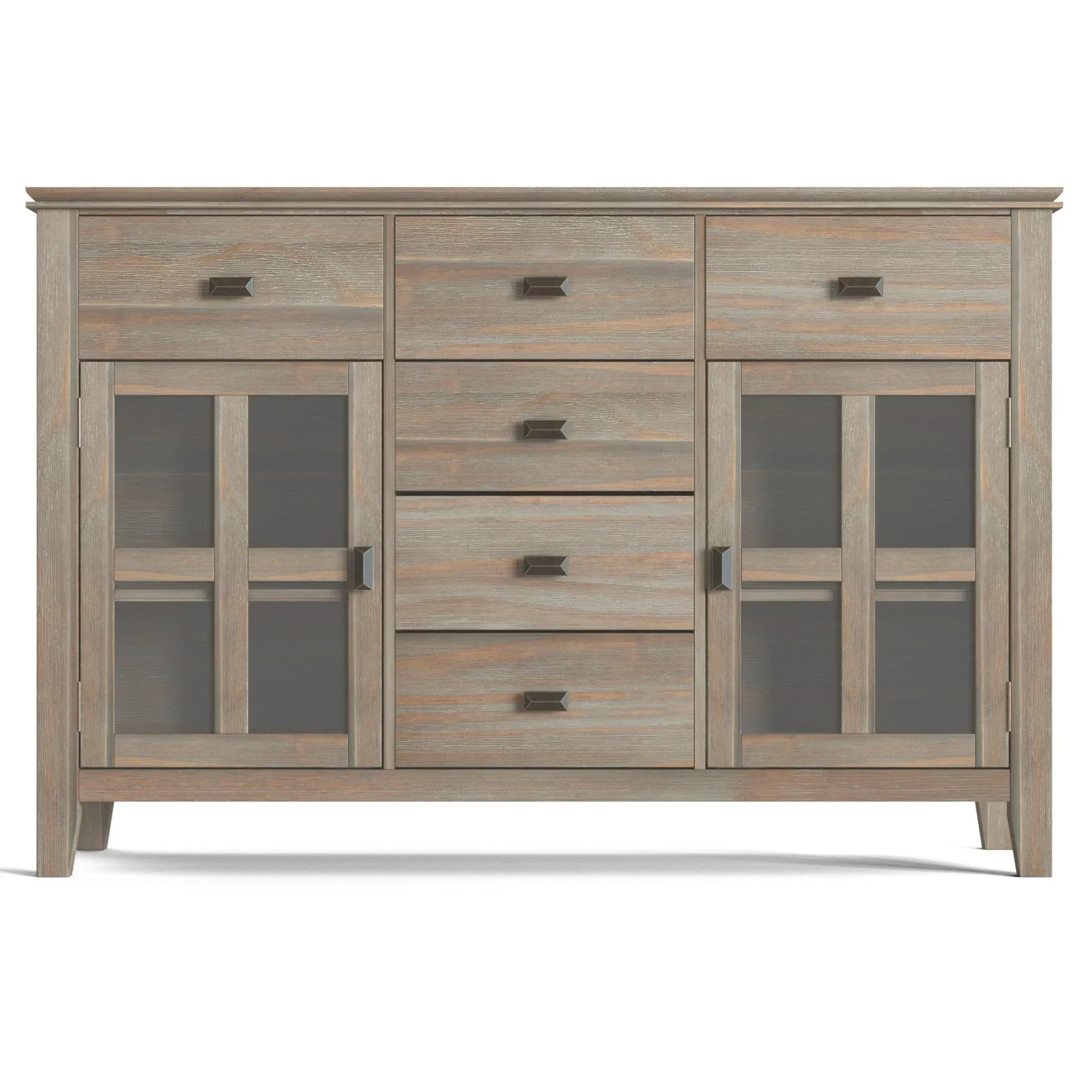 Simpli Home Artisan Solid Wood 54 in. Wide Transitional Sideboard Buffet Credenza ...