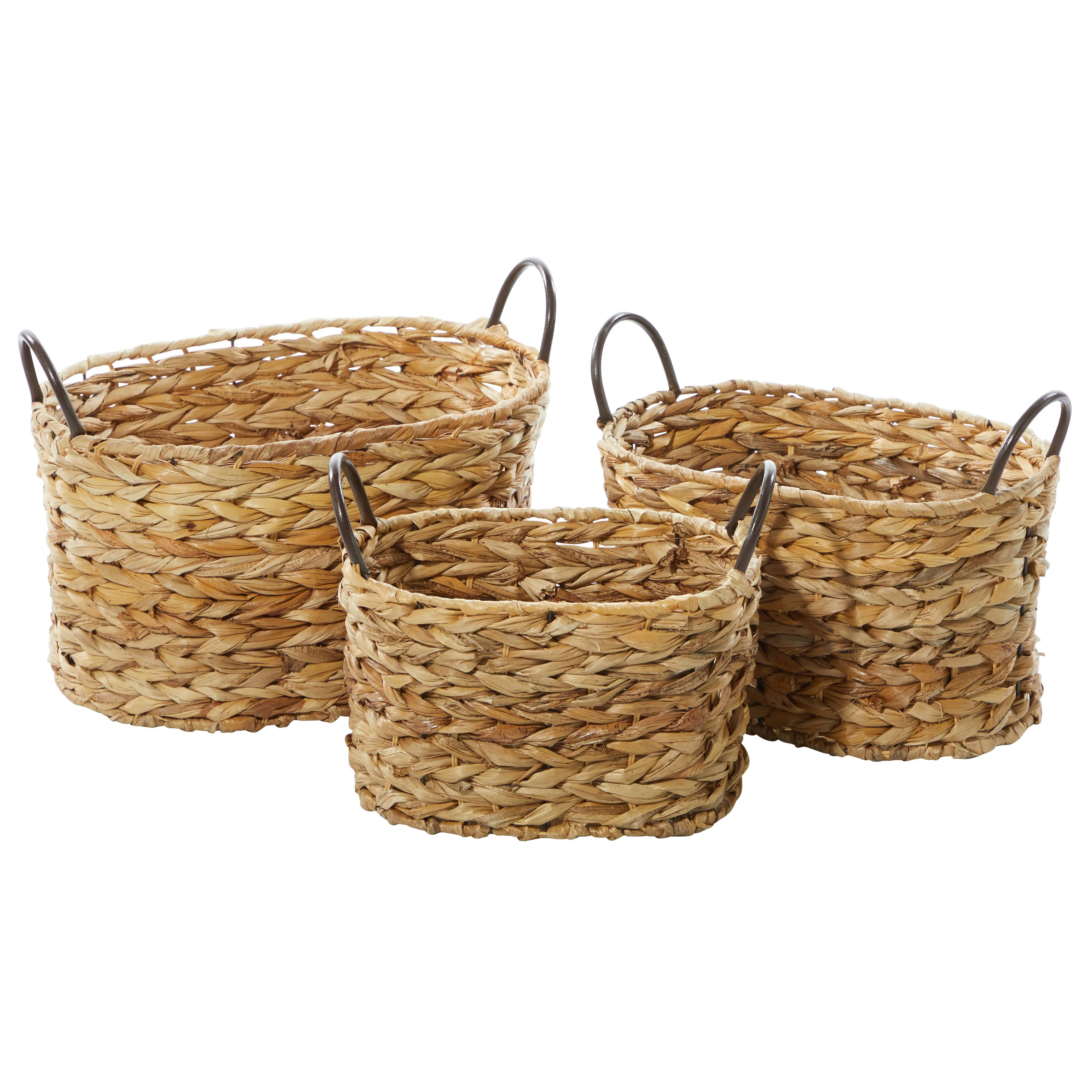 Metal Wicker Basket - Set of 3