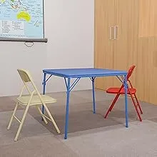 Flash Furniture Mindy Kids Colorful 3 Piece Folding Table and Chair Set, BlueFlash Furniture Mindy Kids Colorful 3 Piece Folding Table and Chair Set, Blue