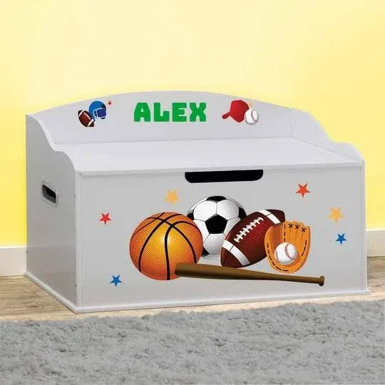 DIBSIES Personalized Creative Wonders Toy Box (Sports, Dream Cloud Grey)