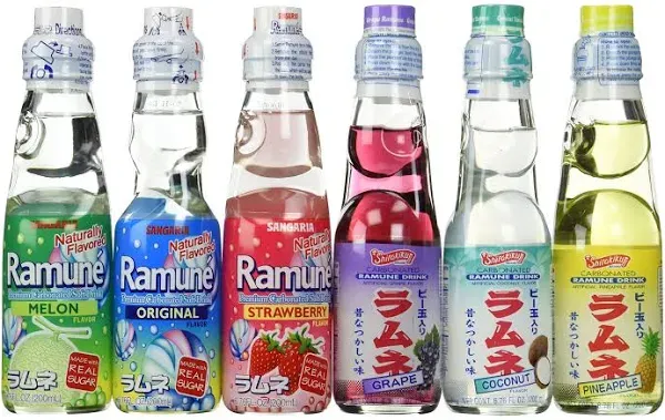 Ramune Japanese Soft Drink Mix 6 Bottles