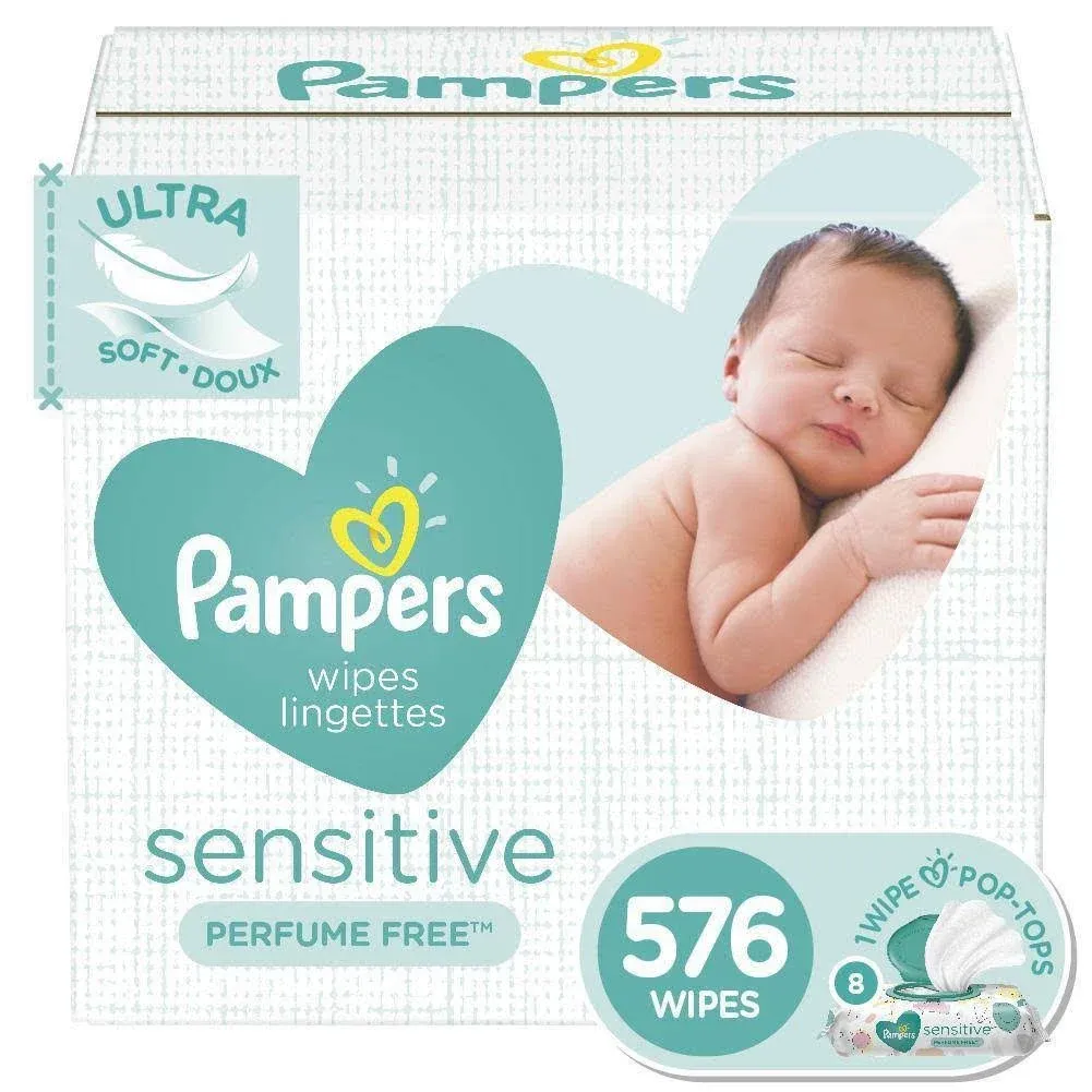 Pampers Sensitive Wipes, Fragrance Free - 504 wipes