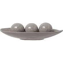 Hosley Decorative Bowl and Orb Set. Ideal GIFT for Weddings Special Occasions and for Decorative Centerpiece in Your Living Dining Room O3 (Gray)