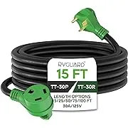 30 Amp RV Extension Cord, GearIT (25 Feet) 3-Prong 125/250-Volt 10/3 STW 10AWG Gauge SJTW Locking Cable, NEMA TT-30P to L5-30R, RV Outdoor Camper Trailer Portable Generator Power Cord- 25ft