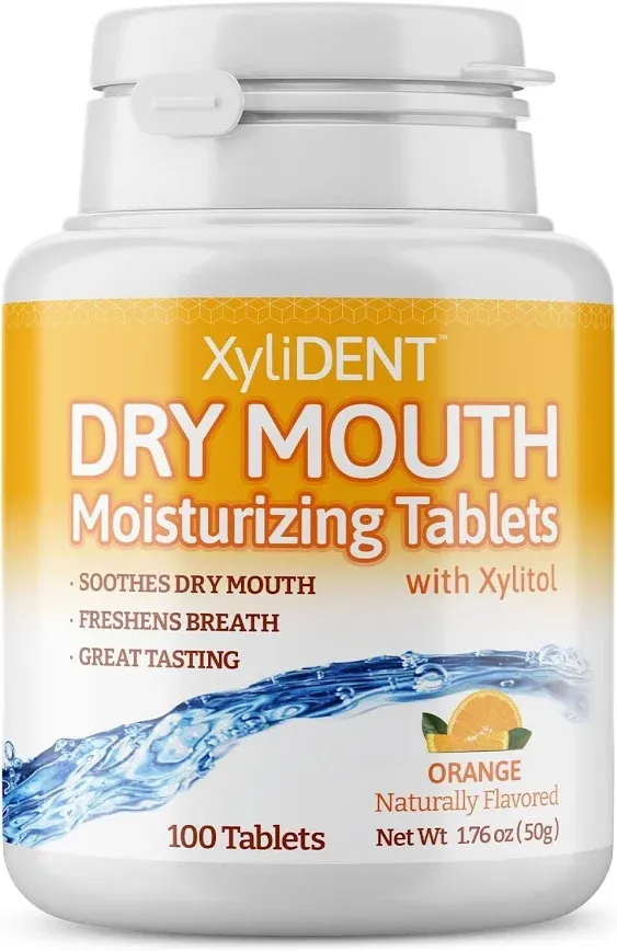 Xylident Xylitol Tablets for Dry Mouth Relief - Stimulates Saliva, Freshens Brea