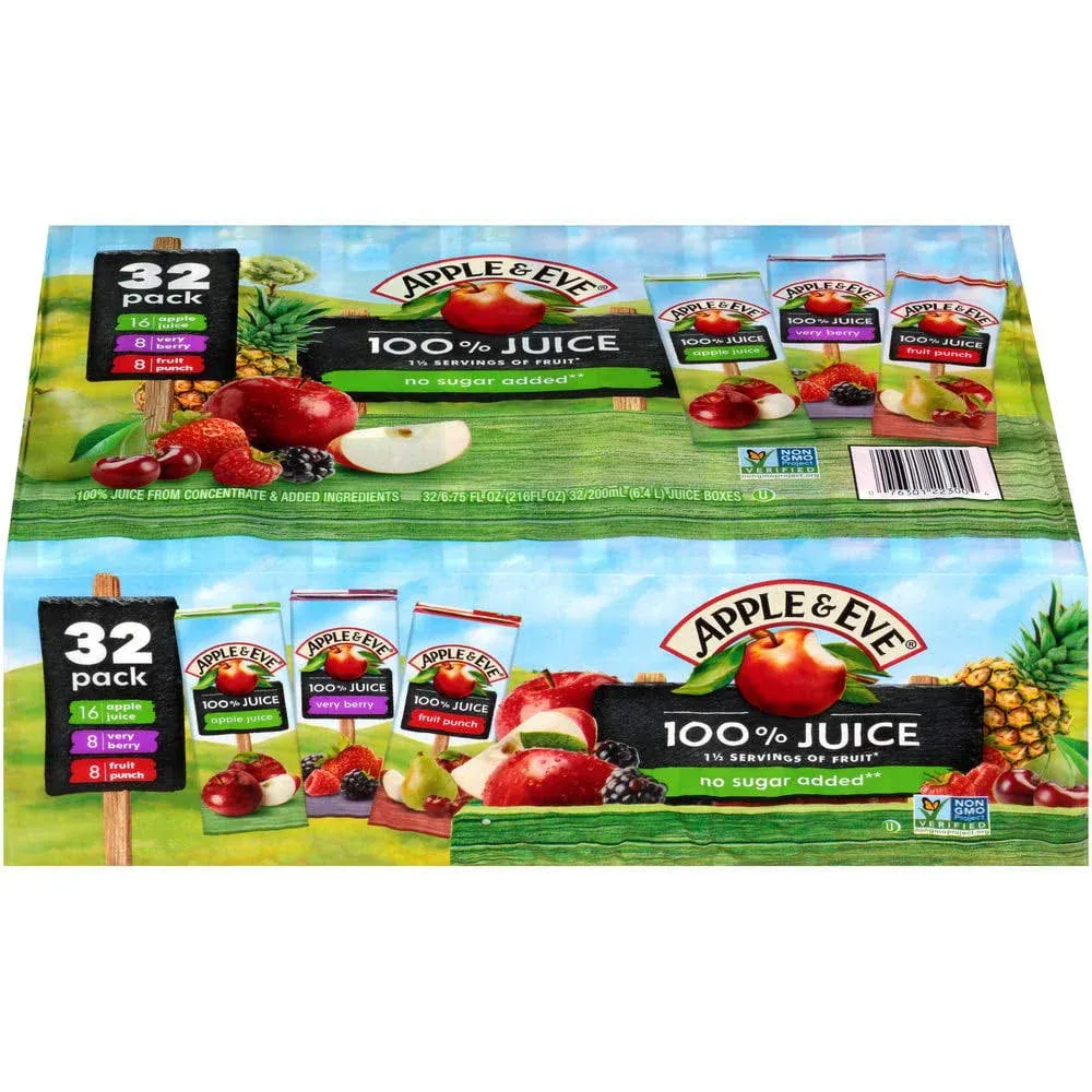 Apple & Eve 100% Juice, Variety Pack, Value Pack - 36 pack, 6.75 fl oz juice boxes