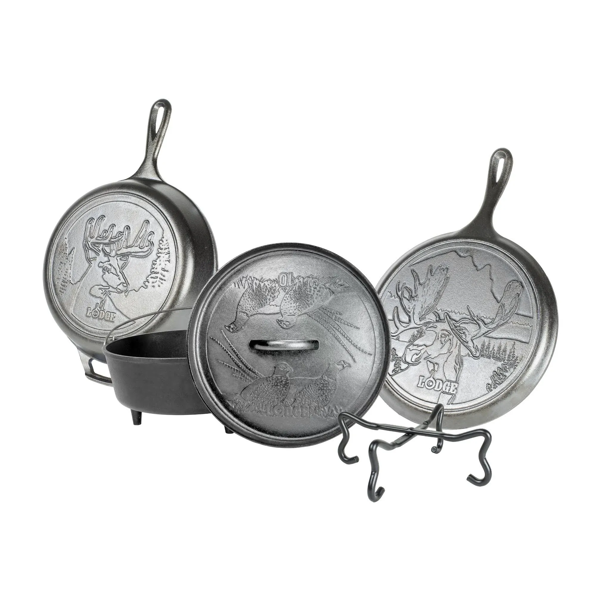 Lodge Wildlife Series-10.5" Cast Iron Griddle with Moose Scene