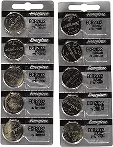 Energizer CR2032 3 Volt Lithium Coin Battery, 10 Count (Pack of 1)