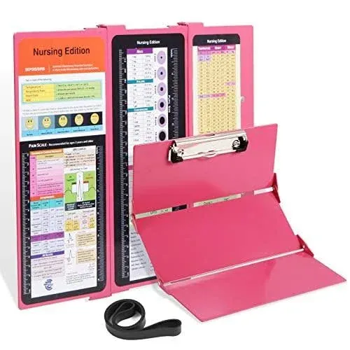 Nursing Clipboard with Nursing and Medical Edition Cheat Sheets 3 Layers Aluminum Foldable Nurse Clipboard Nursing Student Essentials - Foldable Clipboard Nursing Nurses and Doctors