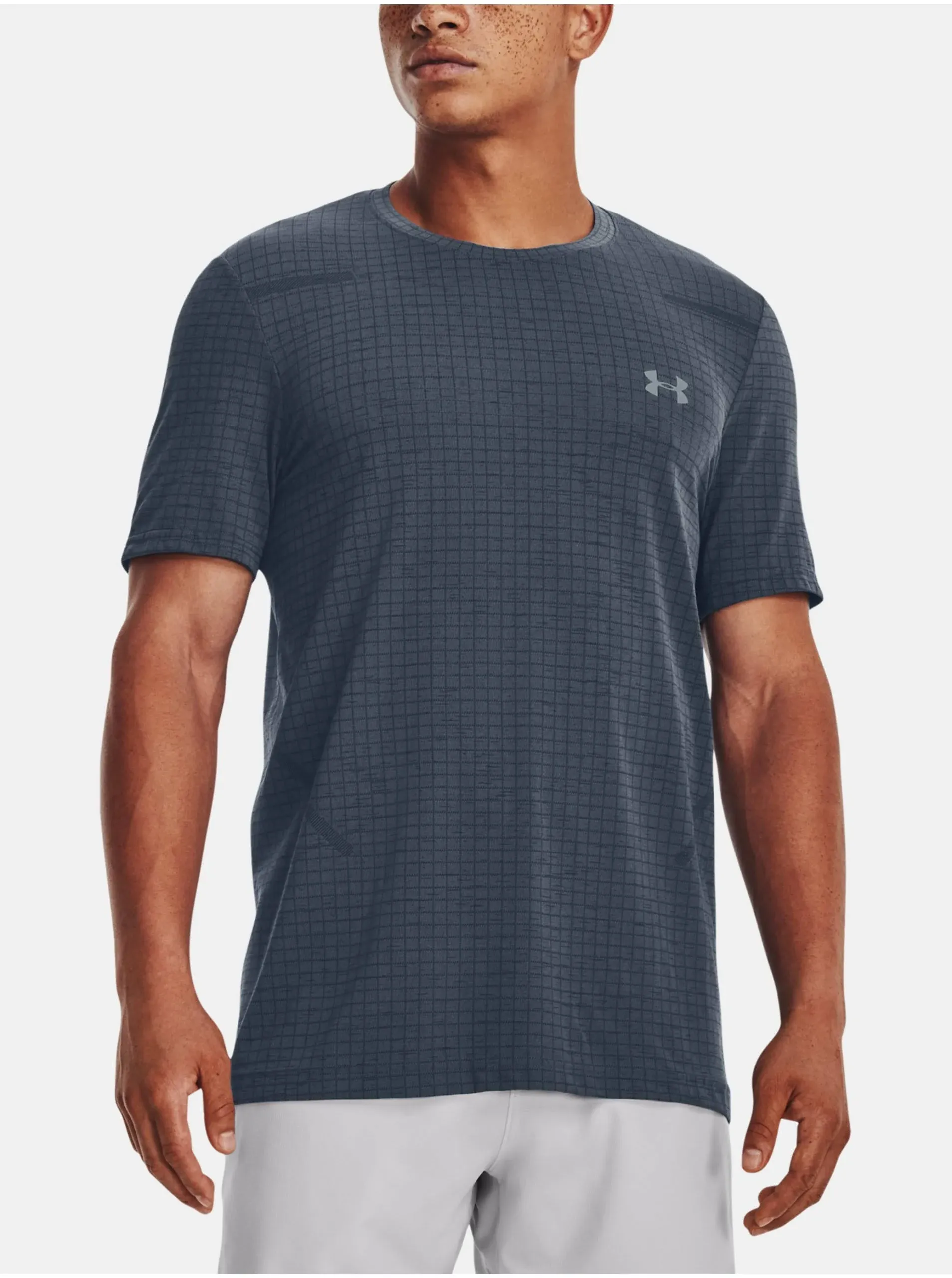 Under Armour Seamless Grid Short Sleeve T-Shirt - Blue - Size - S