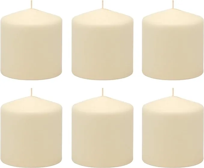 6pk 3" x 3" Pillar Candles Ivory - Stonebriar Collection