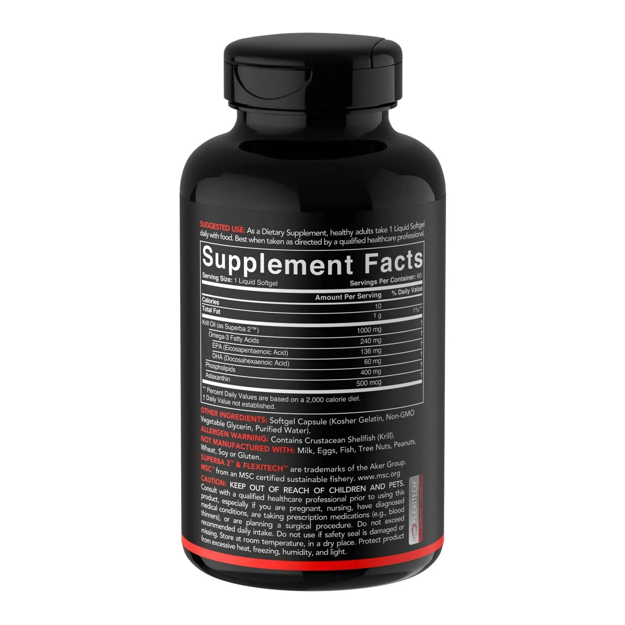 Antarctic Krill Oil 1000mg with Astaxanthin | 60 Liquid Softgels