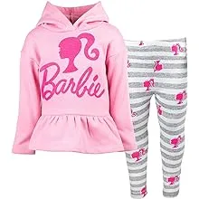 Barbie Girls Fleece Hoodie and Leggings Outfit Set Toddler to Big Kid Sizes (2T - 18-20)