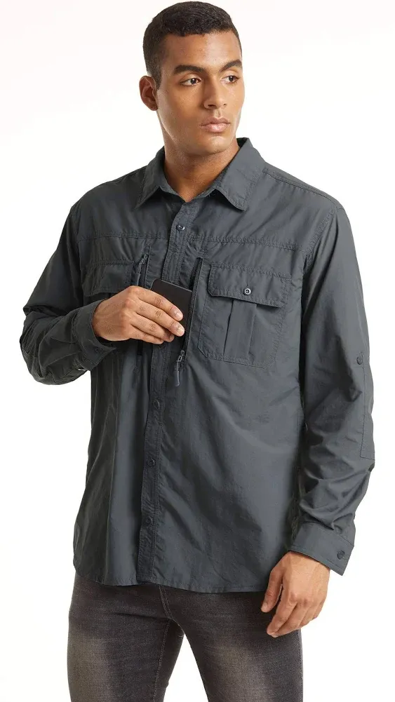 TACVASEN Men&#039;s Tactical Shirts Quick Dry UV Protection Breathable 