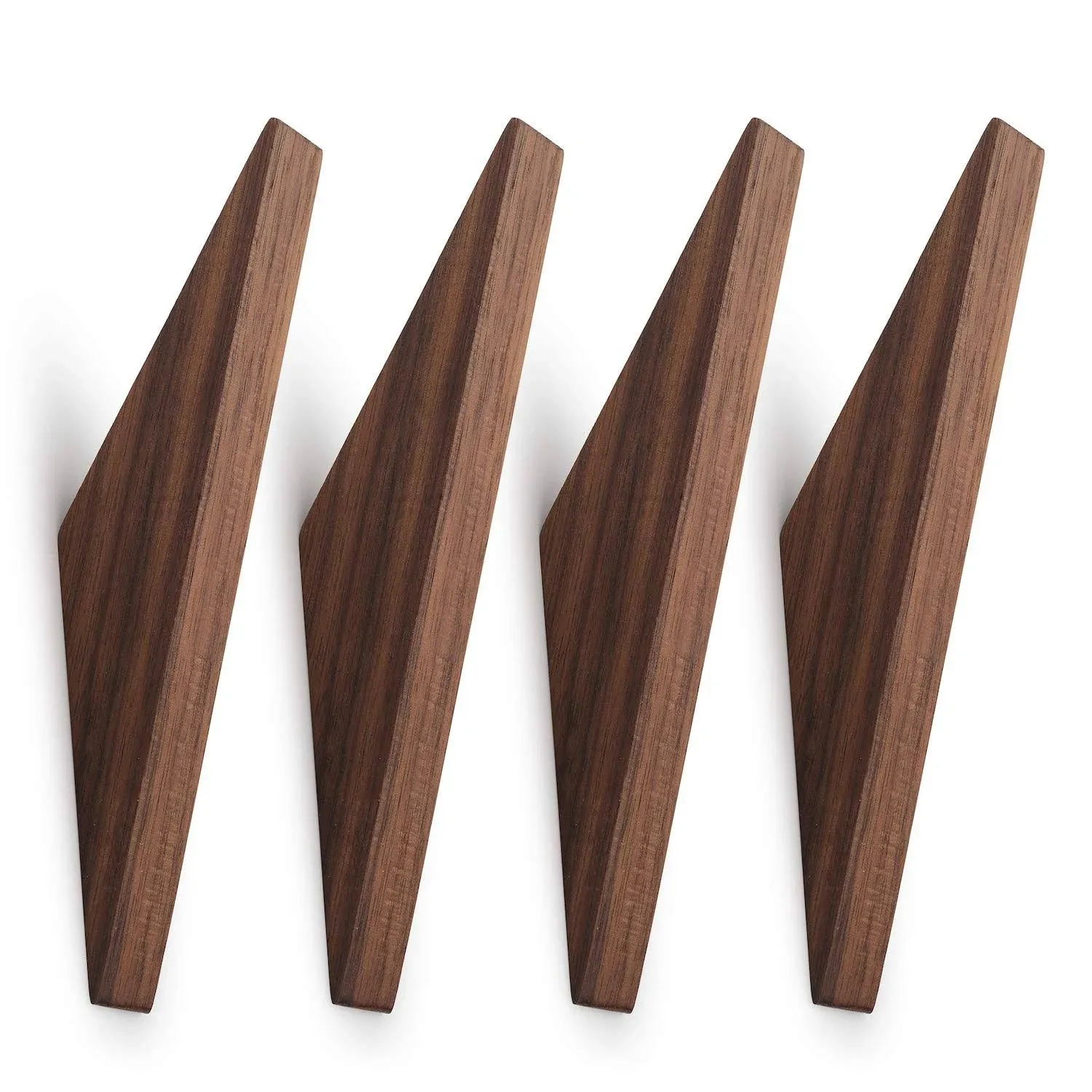 YANGQIHOME Pack of 4, Minimalist Design, Black Walnut Wood Natural Wooden Coat ...