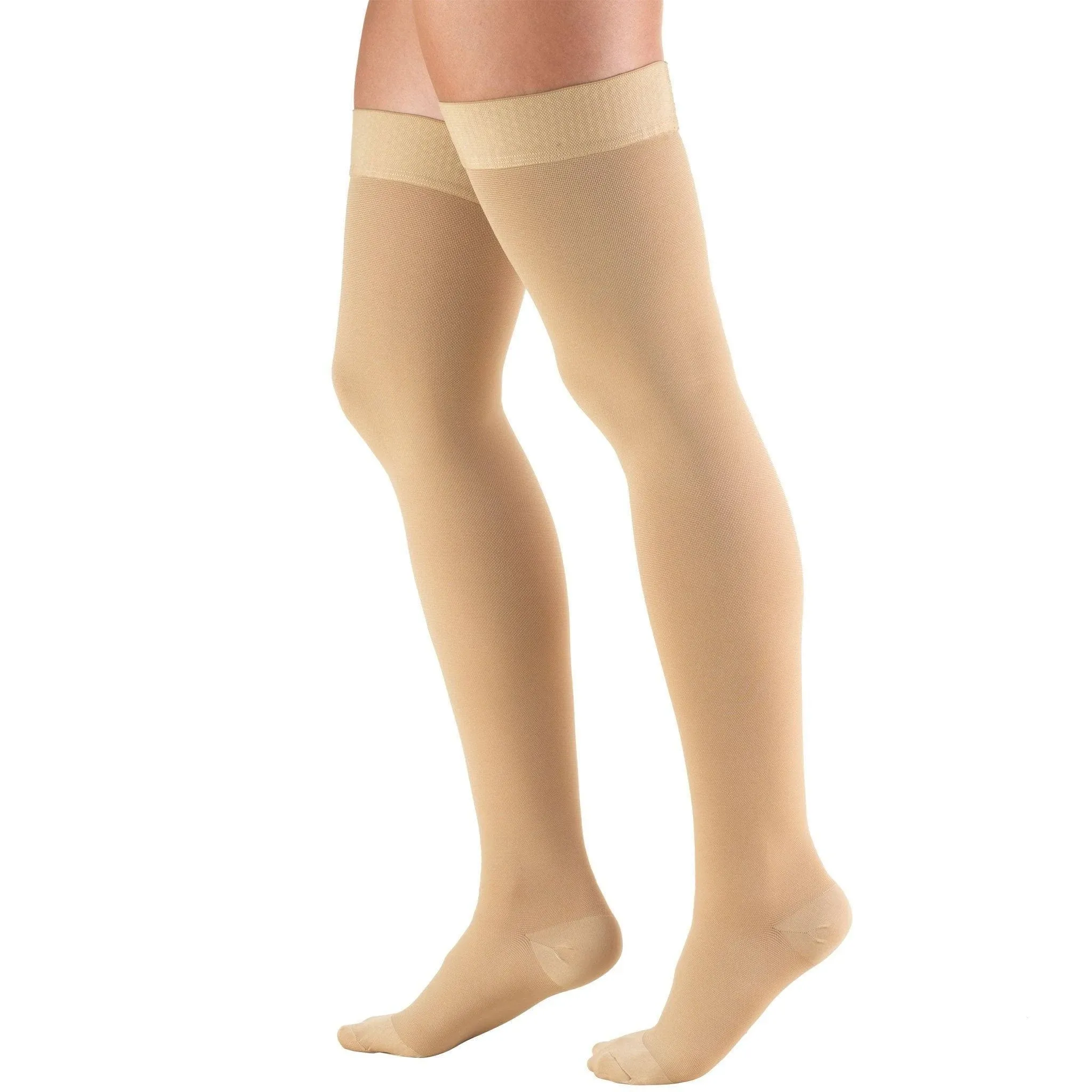 Truform Leg Compression Stocking 20-30mmHg Firm Beige Thigh High Toe Medium