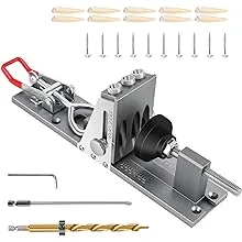 Pocket Hole Jig Kit, Professional and Upgraded All-Metal Pocket Screw Jig System for Woodworking Homemade DIY Furniture Joinery Work 2023Pocket Hole Jig Kit, Professional and Upgraded…