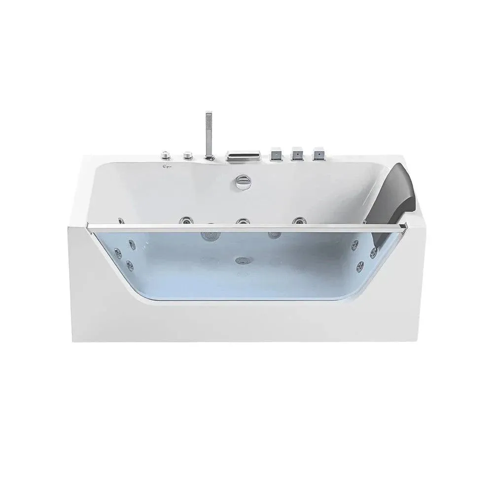 Empava 59 in. Whirlpool Rectangular Bathtub - EMPV-59JT408LED