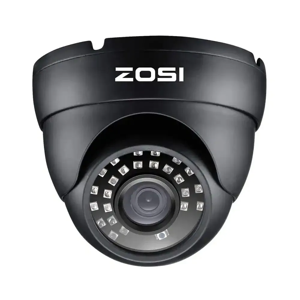 ZOSI Wired 1080p Outdoor Dome Security Camera 4-in-1 Compatible for TVI/CVI/AHD/CVBS DVR, Black