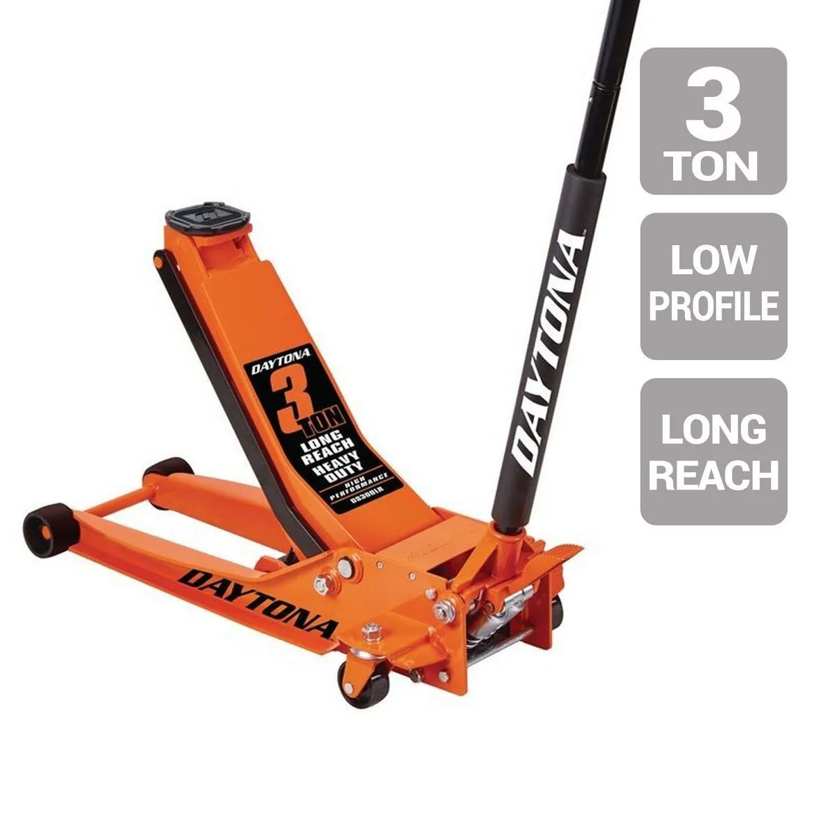 Daytona 3 Ton Long Reach Low Profile Professional Rapid Pump Floor Jack 64241