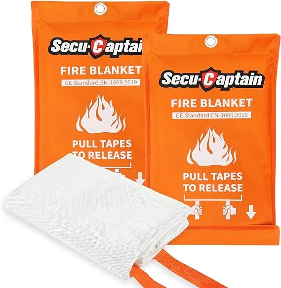 SecuCaptain Fire Blanket for Home and Kitchen, School, Fireplace, Grill, Car, Office, and