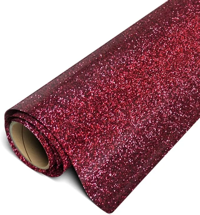 Siser Glitter HTV 12"x3ft Roll (Burgundy) Iron on Heat Transfer Vinyl