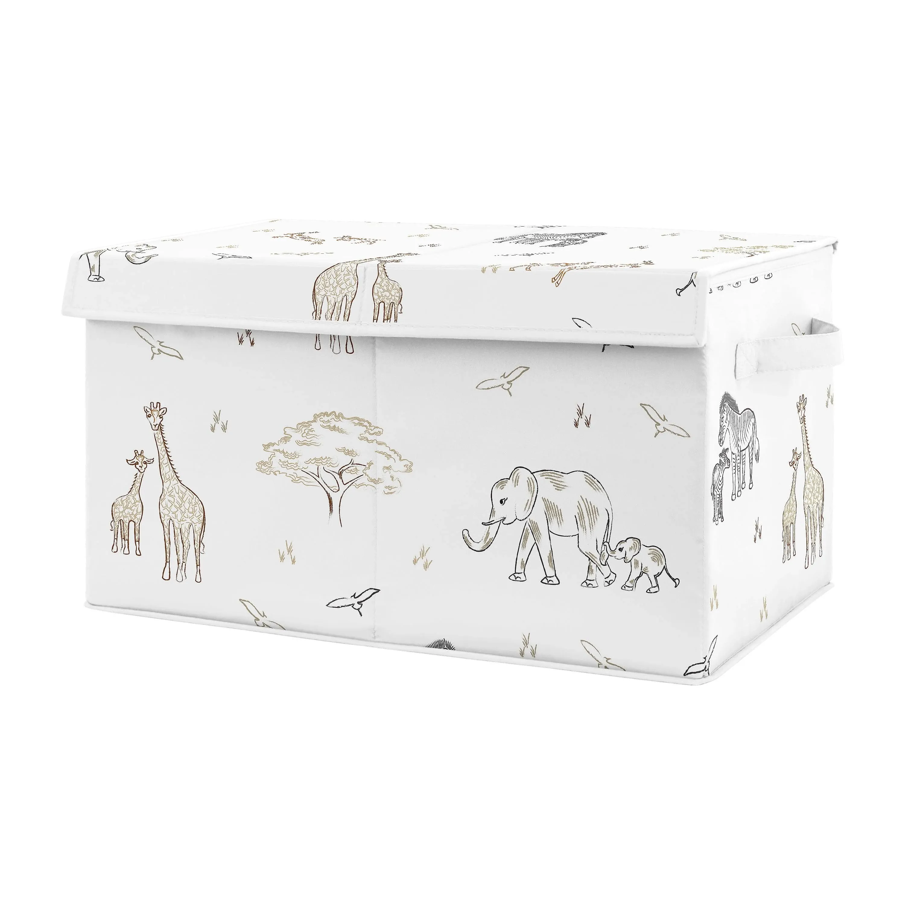 Sweet Jojo Designs Serengeti Animals Collection Fabric Toy Bin Storage