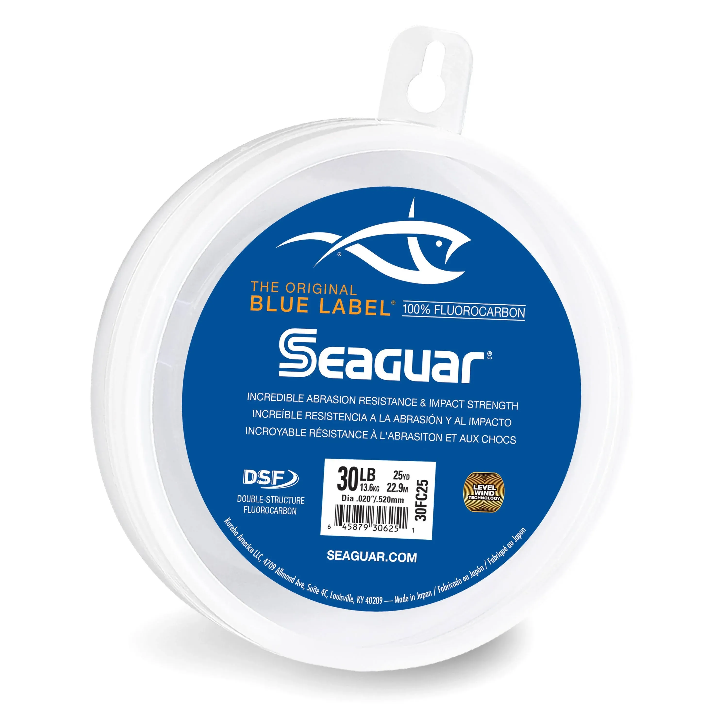 Seaguar Blue Label 100% Flourocarbon Fishing Line Leader, Freshwater, Multiple Sizes